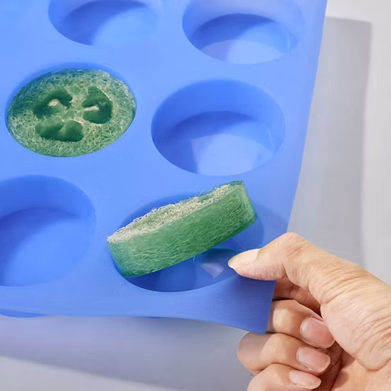 Molde redondo de silicone para sabonete, 12 cavidades, faça você mesmo, saboneteira artesanal, molde de vela